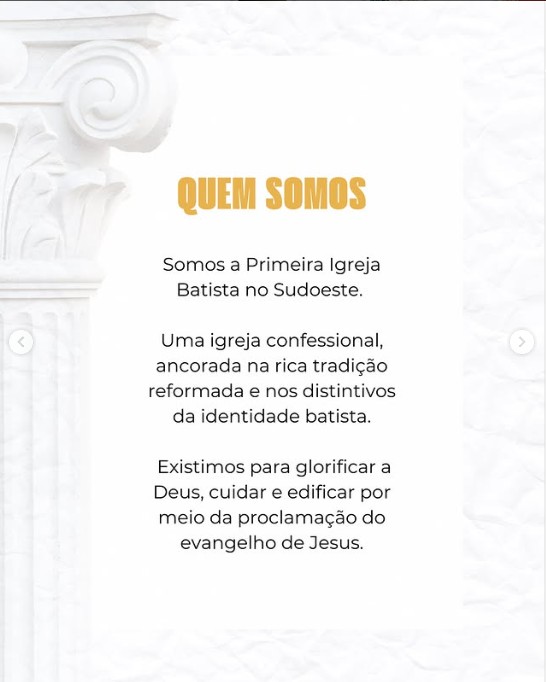 No Que Cremos - Primeira Igreja Batista do Sudoeste